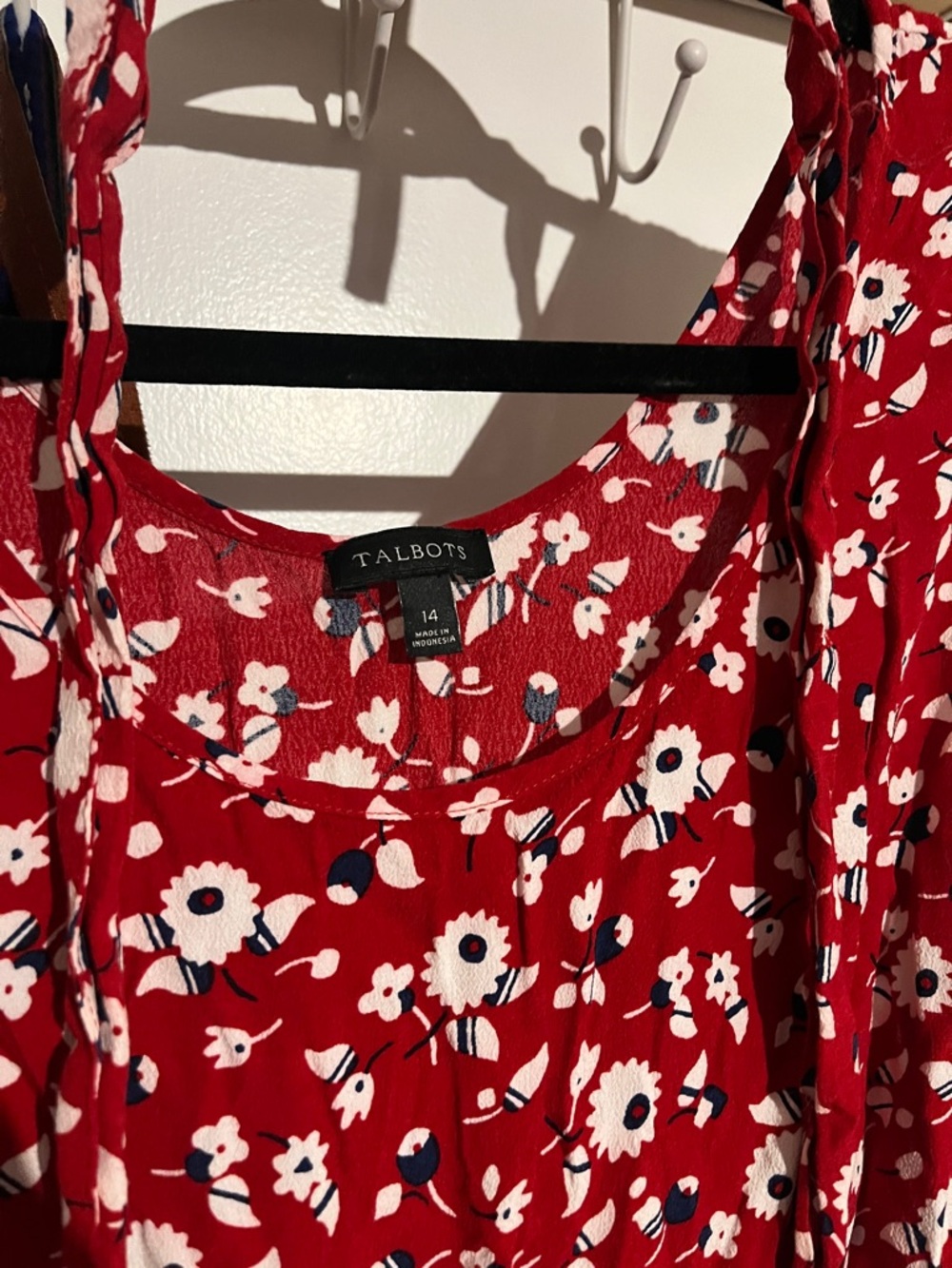 Talbots Red Floral Sleeveless Dress